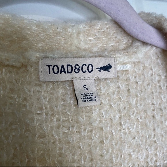 Toad&Co Cabin Fever Cardigan in Honey Cream & Tan With Pockets Size Small - Picture 6 of 8